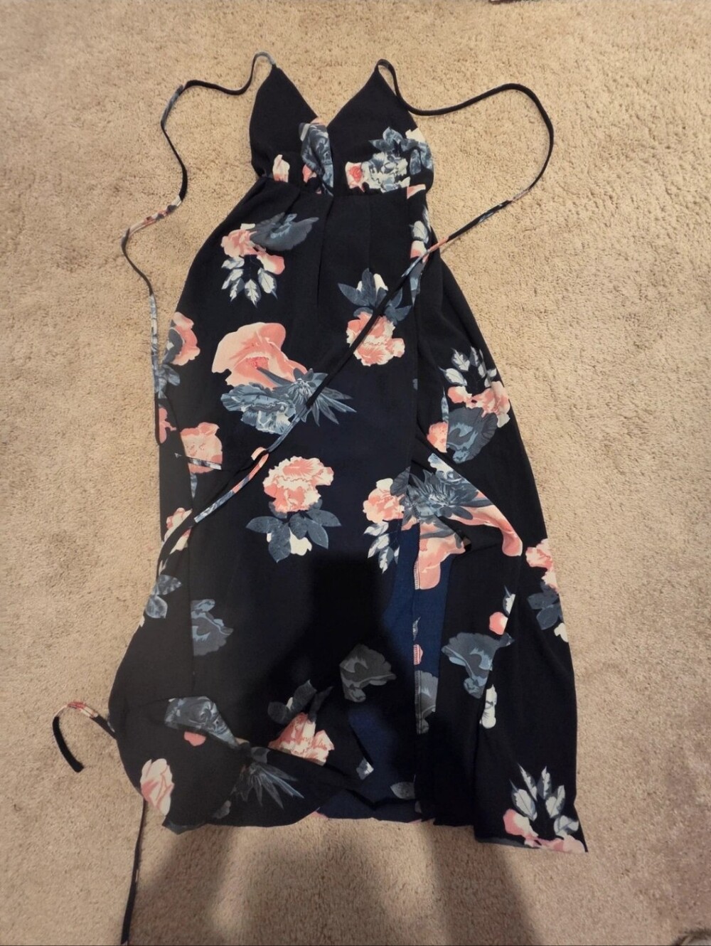 Naval Floral Maxi Dress